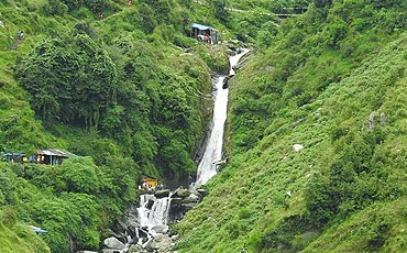 bhagsu waterfall and temple